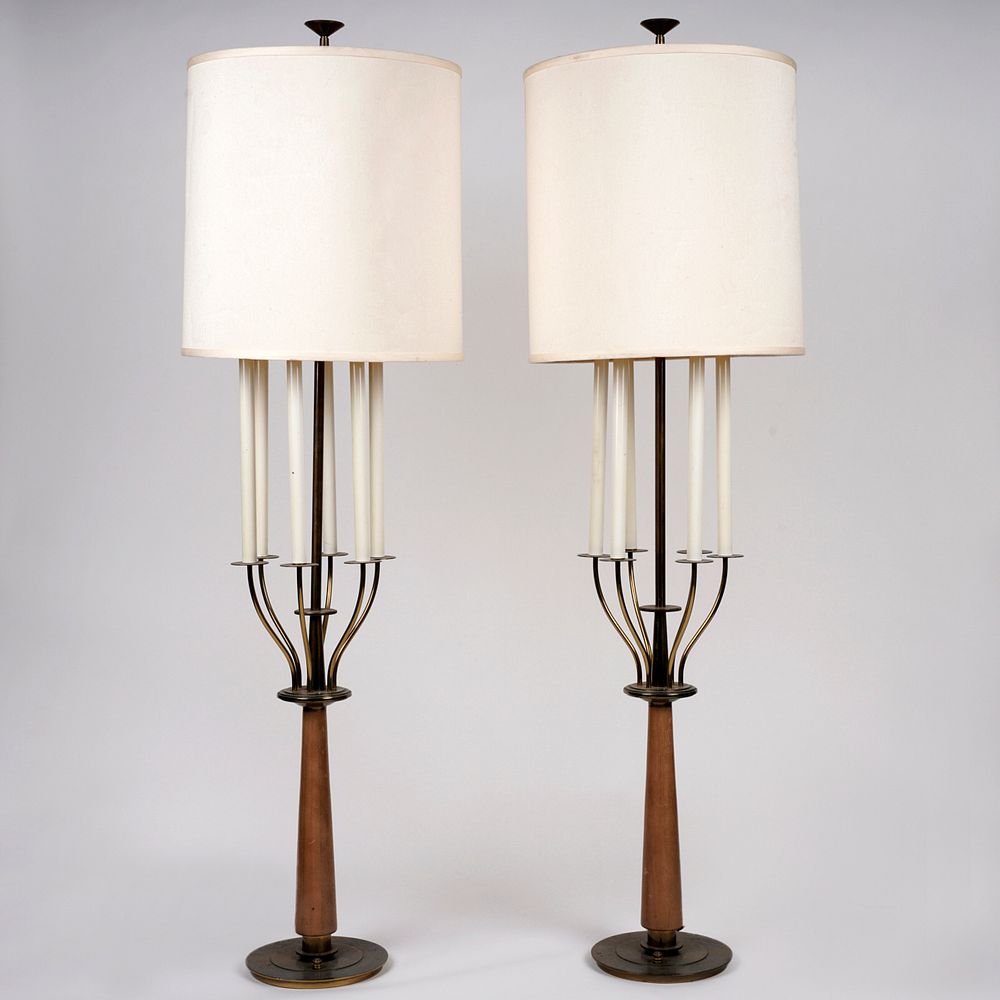 Appraisal: Pair of Tommi Parzinger for Stiffel Candelabra Lamps Tommi Anton