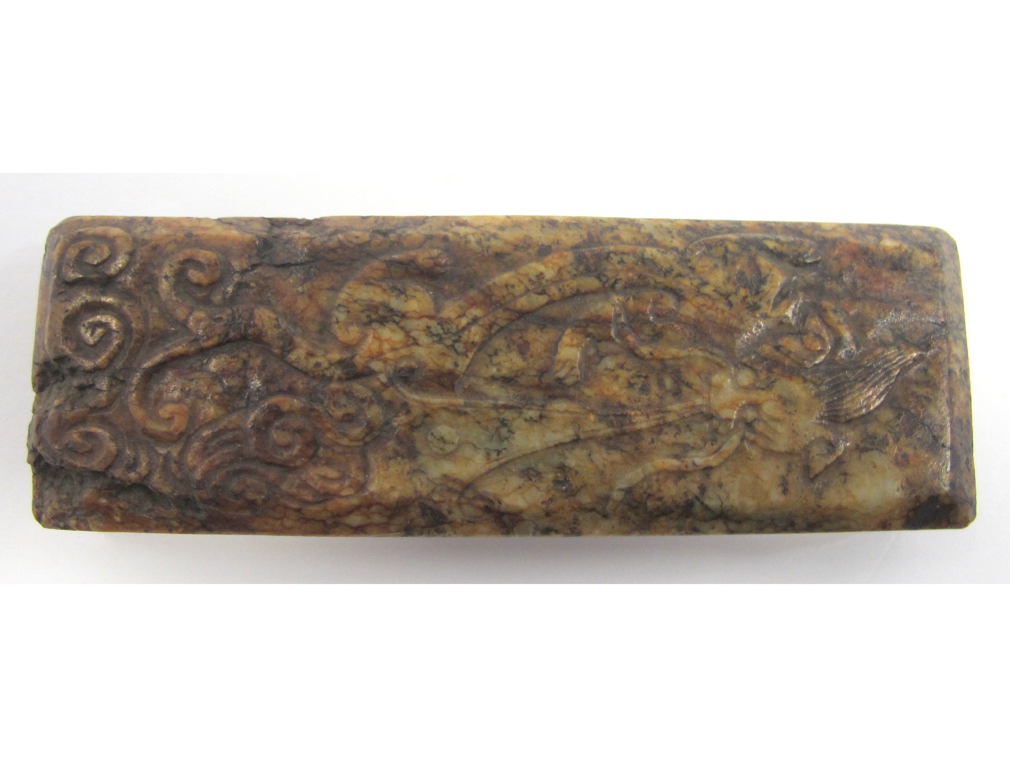 Appraisal: A Chinese marble rectangular seal carved with a chilong and