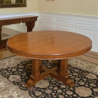 Appraisal: Ralph Lauren quarter-sawn oak dining table st c round top