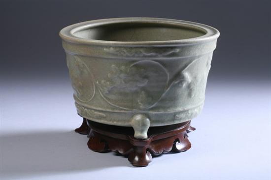 Appraisal: CHINESE LONGQUAN CELADON PORCELAIN CENSER Circa th century Of circular-form