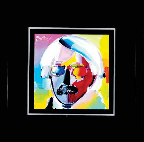 Appraisal: Peter Max New York b ANDY WITH MUSTACHE acrylic on