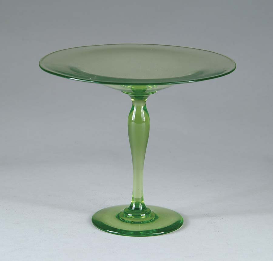 Appraisal: PAIRPOINT VASELINE COMPOTE Lovely transparent green compote with applied stem