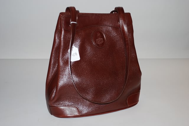 Appraisal: Mark Cross soft brown large leather handbag with extended straps