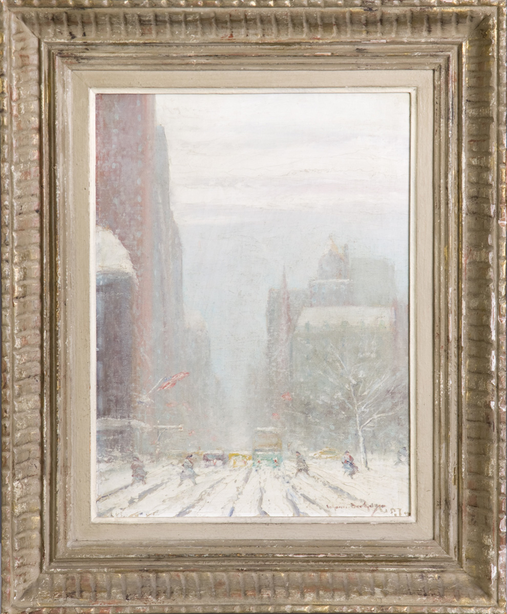 Appraisal: Johann Berthelsen - Winter street scene Sgn Johann Berthelsen lower