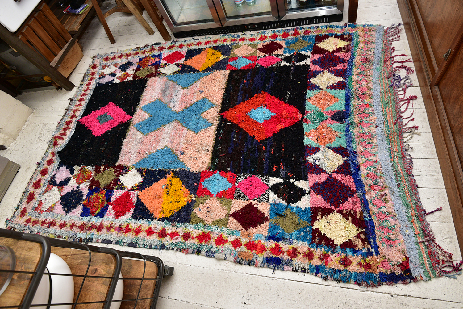 Appraisal: A COLOURFUL GEOMETRIC PATTERNED BOUCHEROUITE RUG X