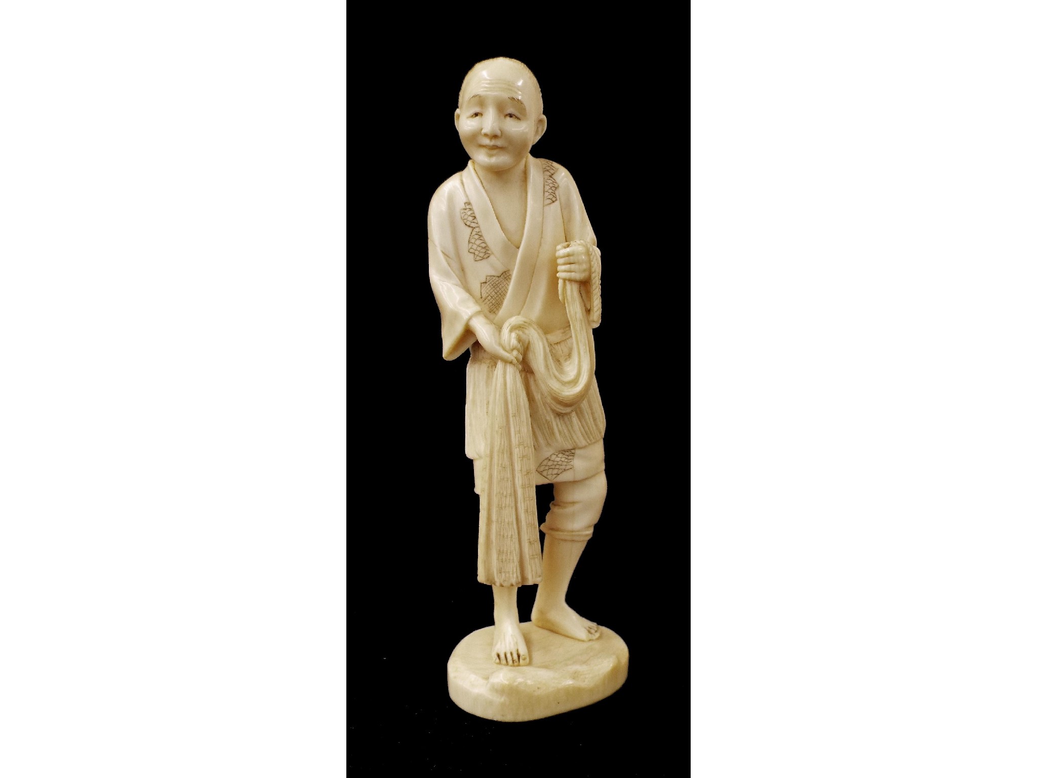 Appraisal: Japanese ivory okimono signed Mitsu carved and modelled as a