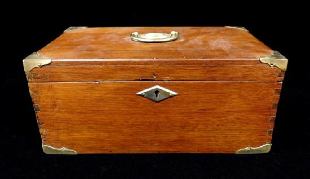 Appraisal: Document box th C wooden case with brass corners and