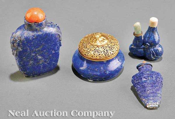 Appraisal: A Group of Lapis Objects including a gilt bronze mounted