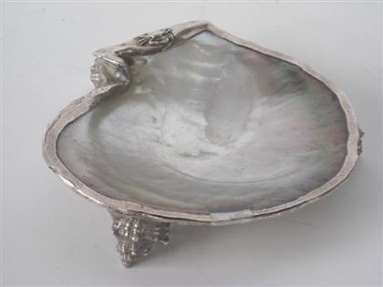 Appraisal: Sterling silver and abalone silver bowl possibly carl schon baltimore