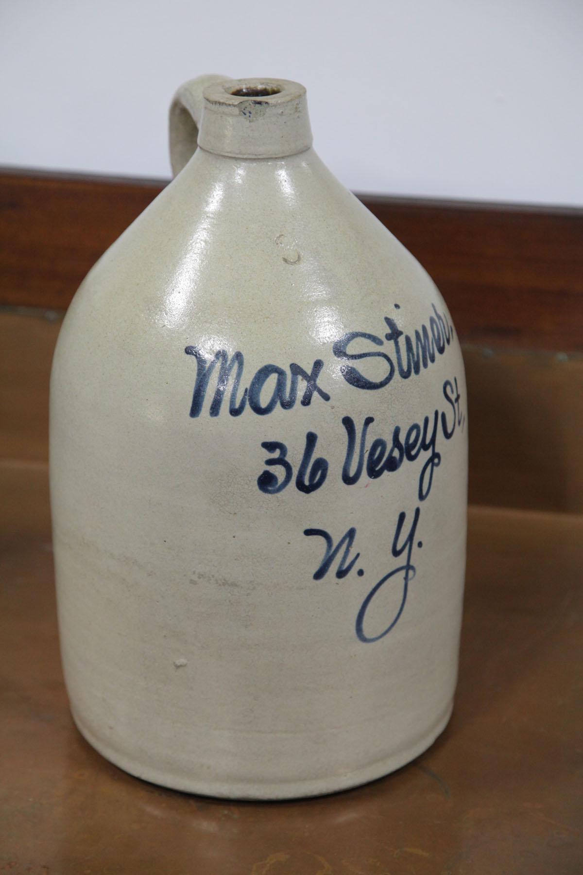 Appraisal: MAX STINER STONEWARE MERCHANT'S JUG N Y late th century