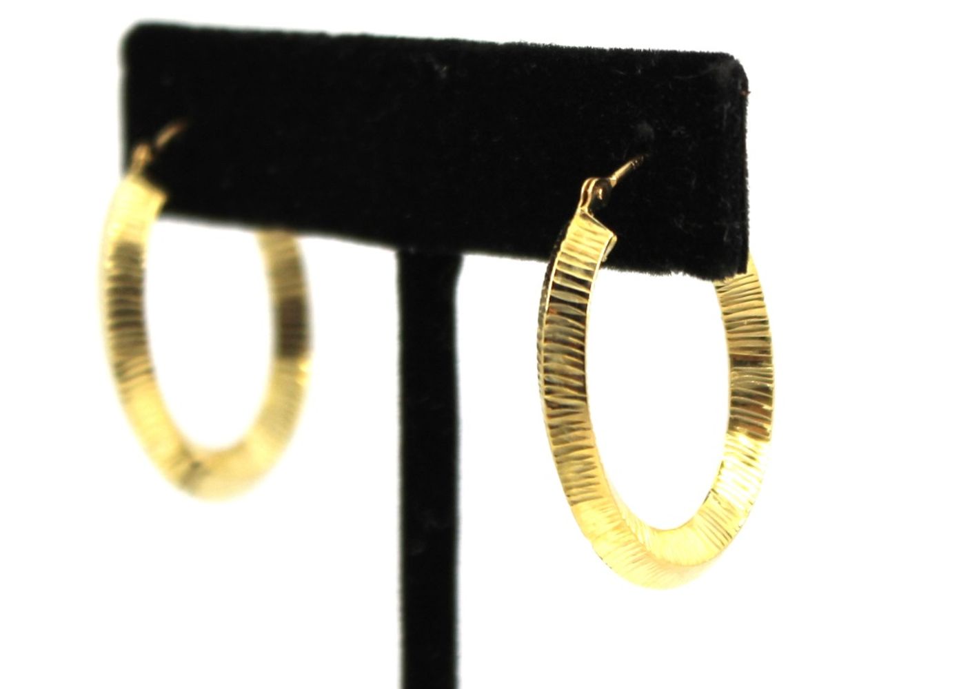 Appraisal: JACMEL MAURITIUS K YELLOW GOLD HOOP EARRINGS Modern Jacmel Mauritius