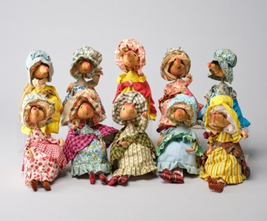 Appraisal: A group of ten vintage mice possibly for your Christmas