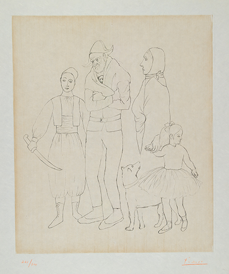 Appraisal: PABLO PICASSO after Famille des Saltimbanques Soft-ground etching printed in