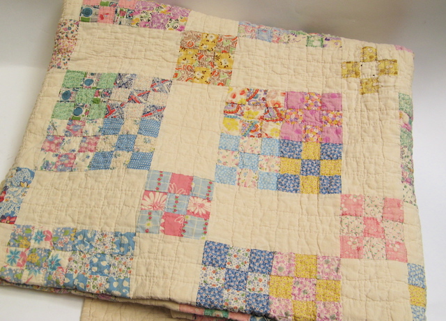 Appraisal: TWO AMERICAN HAND MADE PATCHWORK QUILTS a flower basket design