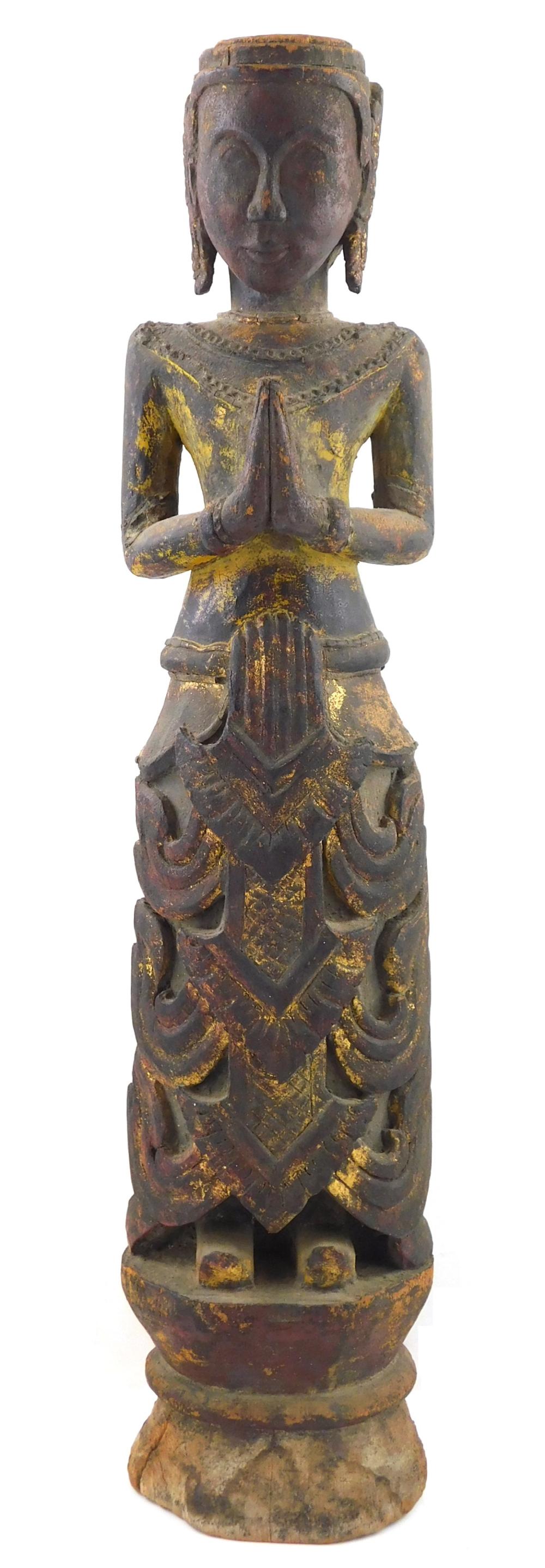 Appraisal: ASIAN Temple carving of a praying figure South East Asia