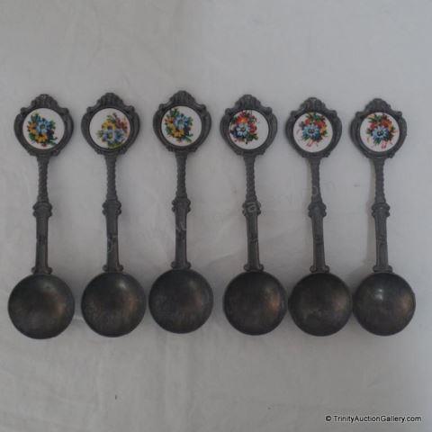 Appraisal: Set of German Pewter Soup Spoons This is a set