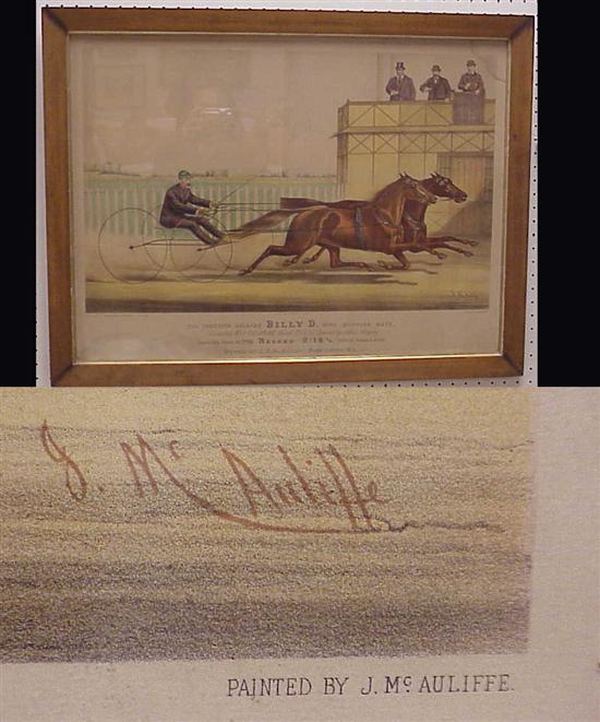 Appraisal: Currier Ives large folio colored lithograph Comstock ''The Trotting Gelding