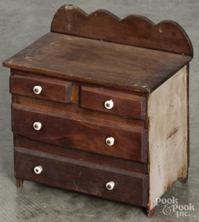 Appraisal: Child's pine doll dresser th c '' h '' w