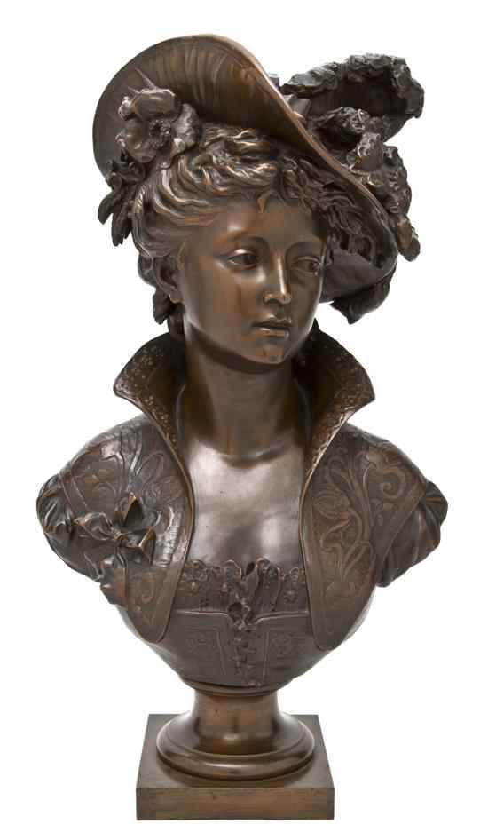 Appraisal: A French Bronze Bust Jean-Louis Gregoire - depicting a woman