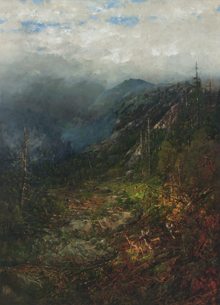 Appraisal: WILLIAM LOUIS SONNTAG SR American - Passing Shower Adirondacks oil