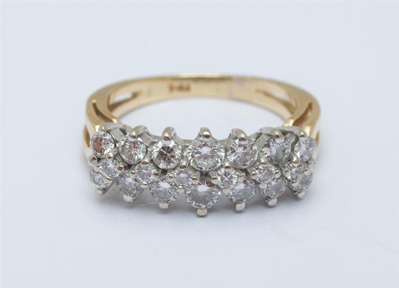 Appraisal: K YELLOW GOLD AND DIAMOND RING Set with a total