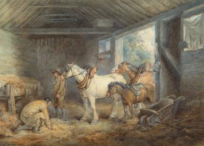 Appraisal: CHARLES EDWARD WILSON After Moorland Figures and Horses in a