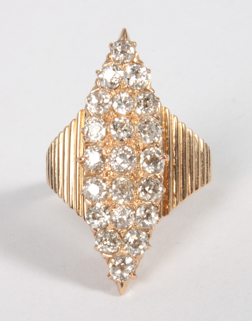 Appraisal: Lady's yellow gold diamond cocktail ring with small round diamonds