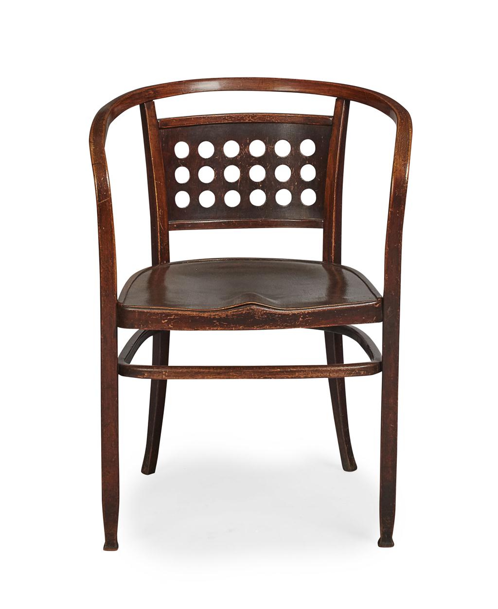 Appraisal: OTTO WAGNER - FOR JACOB JOSEF KOHN STAINED BENTWOOD ARMCHAIR