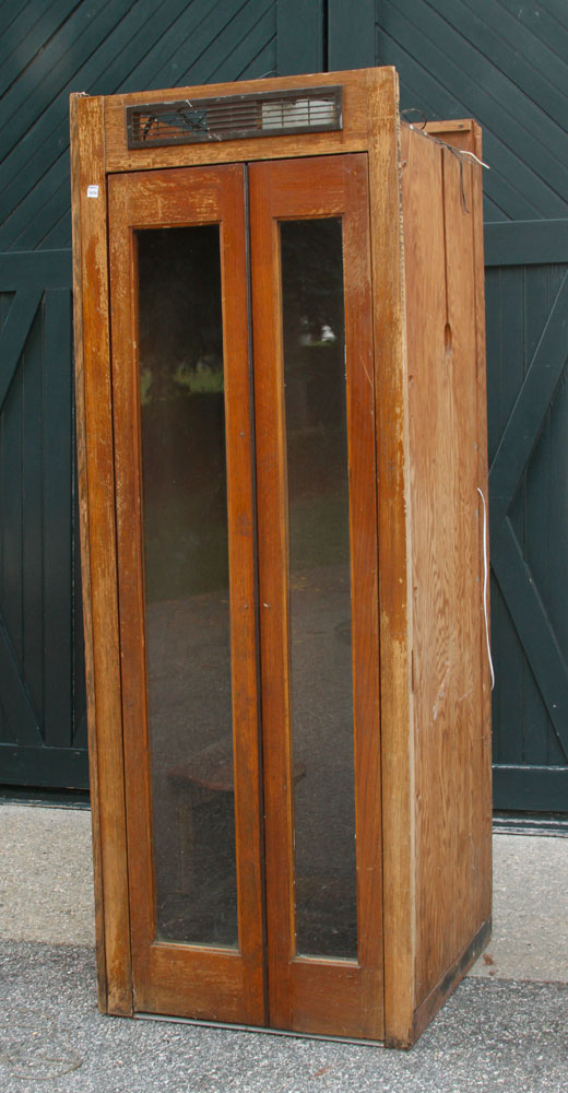 Appraisal: - Vintage Wooden Telephone Booth Vintage telephone booth wood h