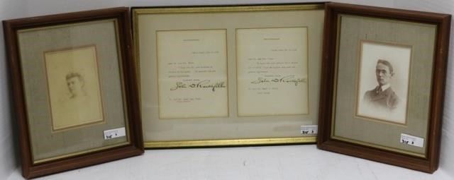 Appraisal: TWO SIGNED AUTOGRAPHED LETTERS BY JOHN D ROCKEFELLER TO MR