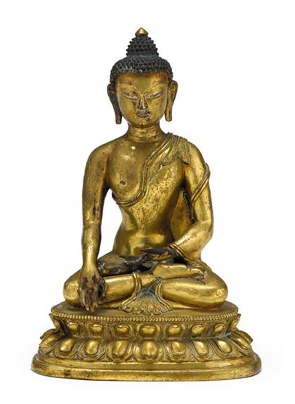 Appraisal: Good Sino-Tibetan gilt bronze figure of Buddha th century Seated