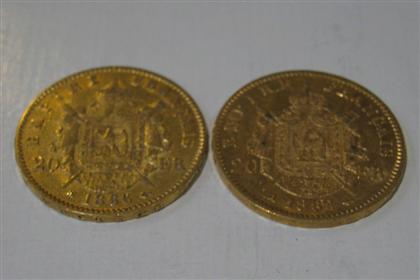 Appraisal: French franc coins and