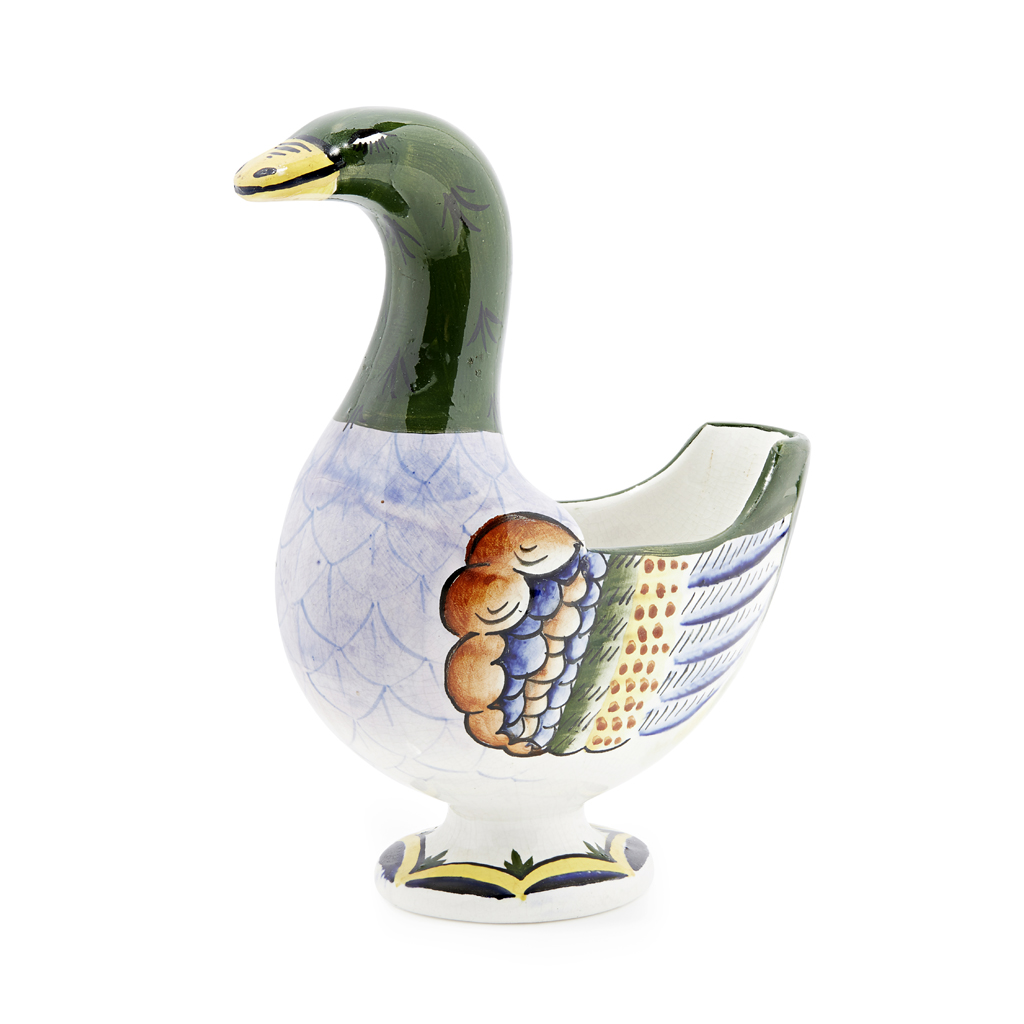 Appraisal: A WEMYSS WARE GOOSE FLOWER HOLDER EARLY TH CENTURY impressed