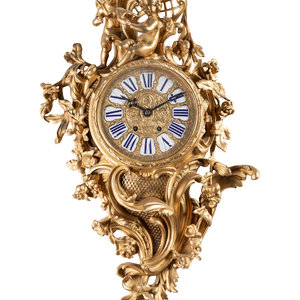 Appraisal: A Louis XV Style Gilt Bronze Cartel Clock th Century