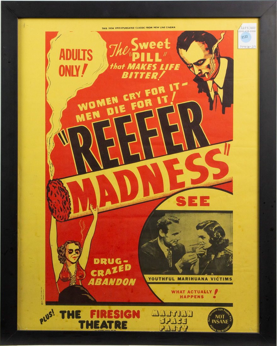 Appraisal: POSTER REEFER MADNESS Reefer Madness lithographic film poster printed by