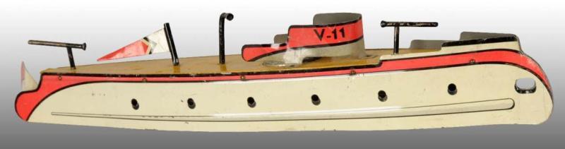 Appraisal: Tin Litho Embro Boat Toy Description American Appears to be