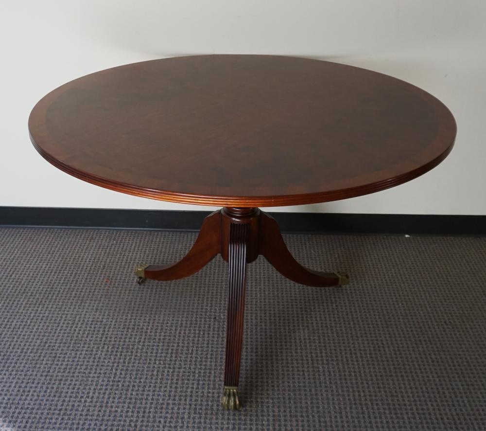 Appraisal: GEORGE III STYLE CROSSBANDED BURLWOOD CENTER TABLE X IN X