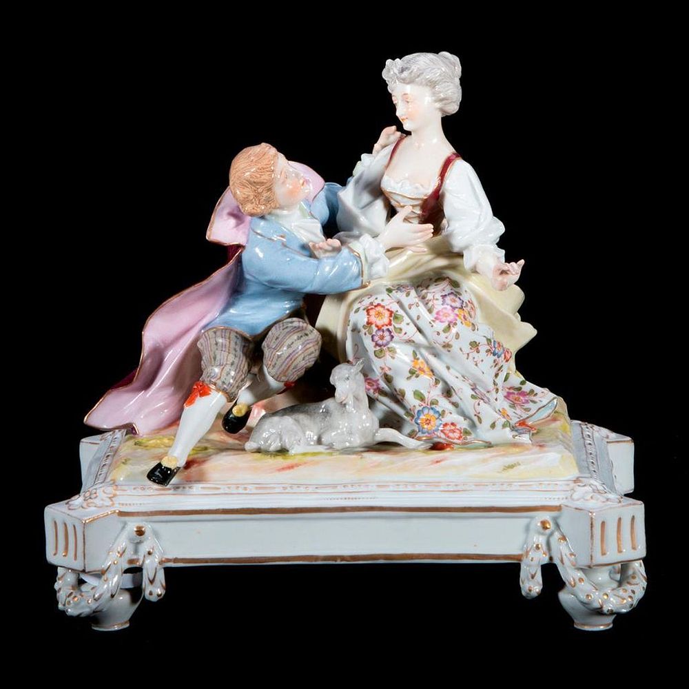 Appraisal: Meissen Figural Group Meissen Figural Group Courtship on a plinth