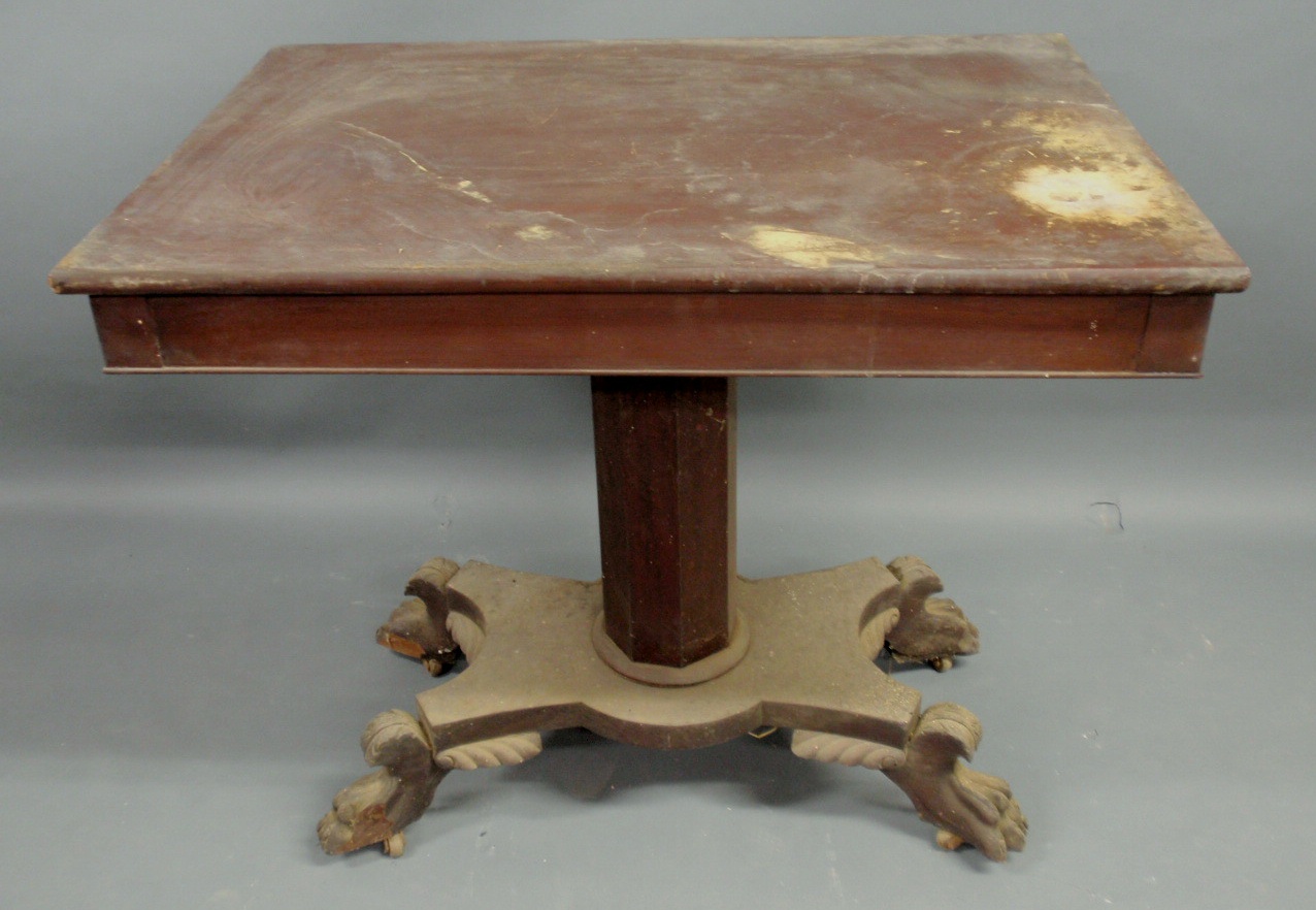 Appraisal: Empire mahogany table h x w x d