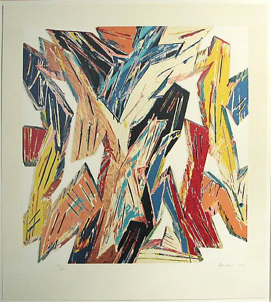 Appraisal: Charles A Arnoldi American born Untitled Color offset lithograph printed