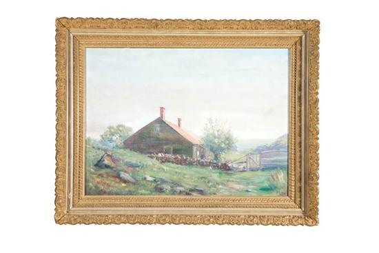 Appraisal: OIL ON CANVAS Landscape of a farmhouse dated h w