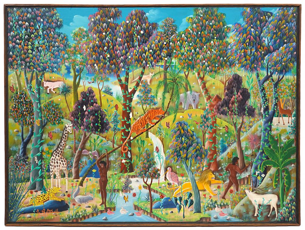 Appraisal: E A OTHELLO 'GARDEN OF EDEN' HAITIAN ARTIST O CE