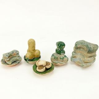 Appraisal: A Lot of Five Chinese Ming Dynasty Terracotta Funerary Food