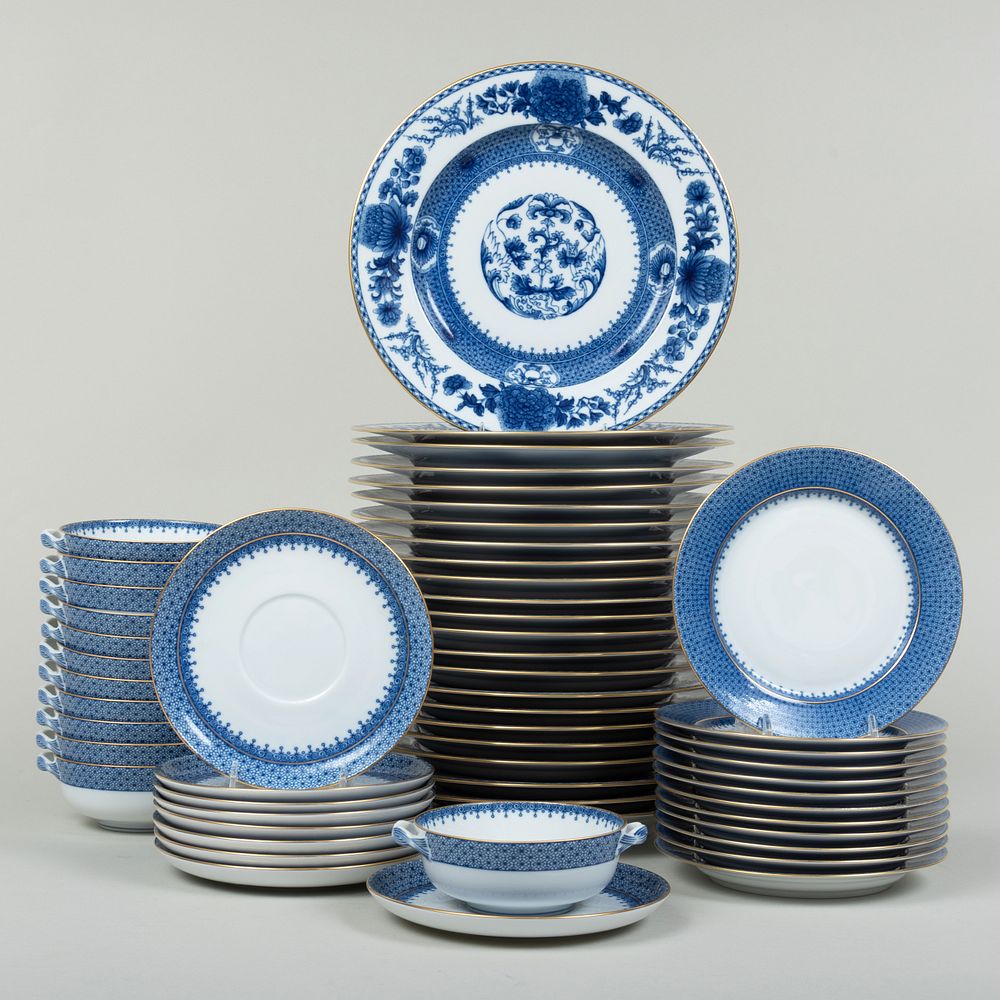 Appraisal: Mottahedeh Porcelain Part Dinner Service in the 'Imperial Blue' Pattern