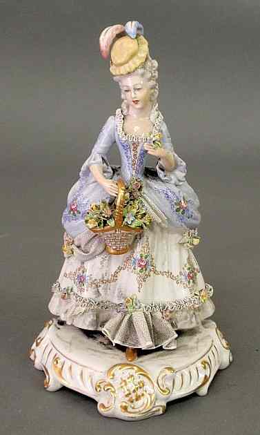 Appraisal: Capo-di-Monte porcelain figure of a young woman with a basket