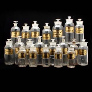 Appraisal: Collection of Apothecary Bottles WN Walton PAT Sept twenty in