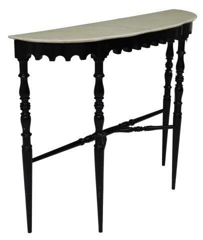 Appraisal: Italian console table th c stone top ebonized frame with