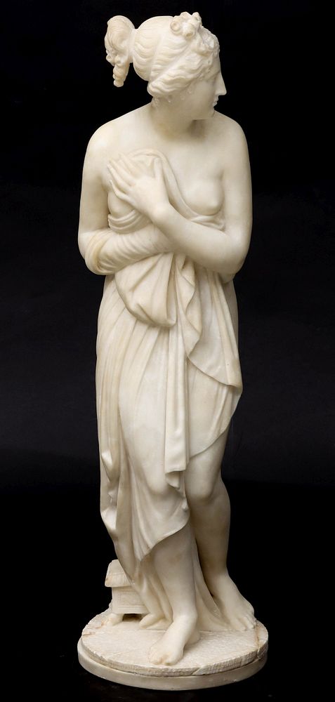 Appraisal: A C ITALIAN CARVED MARBLE FIGURE OF CLASSICAL BATHER Third