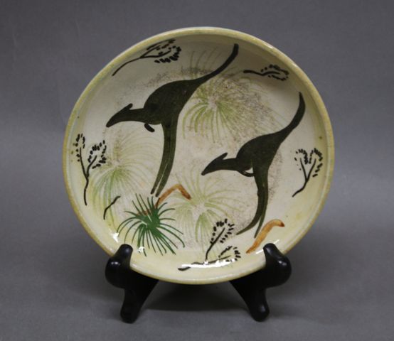 Appraisal: Arthur Boyd - Two Kangaroos painted and glazed ceramic bowl