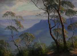 Appraisal: John Emmett working s Evening Light over Jamieson Valley from